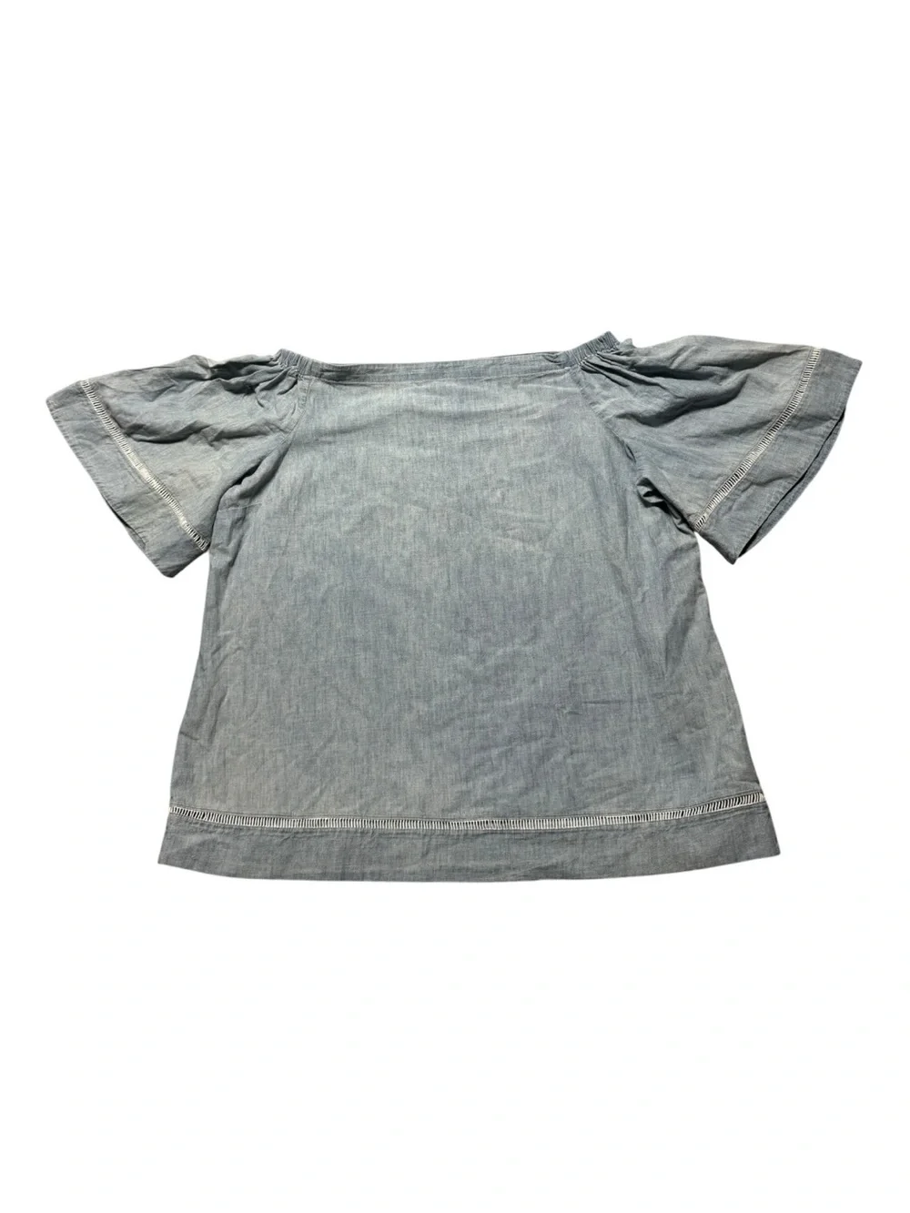 Lauren Ralph Lauren Womens XL blue chambray cotton off-the-shoulder Western Boho